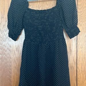 Reformation Black and White Polka Dot Mini Dress